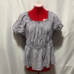 Torrid Light Gray Smocked Blouse